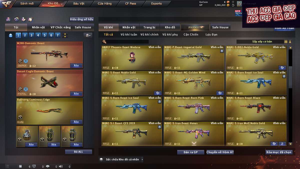 shop acc cf uy tin gia re